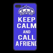 Coque  Iphone 8 Plus PREMIUM Keep Calm Call friend Bleu
