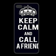 Coque  Iphone 8 Plus PREMIUM Keep Calm Call friend Noir