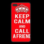 Coque  Iphone 8 Plus PREMIUM Keep Calm Call friend Rouge