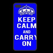 Coque  Iphone 8 Plus PREMIUM Keep Calm Carry on Bleu