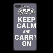 Coque  Iphone 8 Plus PREMIUM Keep Calm Carry on Gris