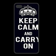 Coque  Iphone 8 Plus PREMIUM Keep Calm Carry on Noir