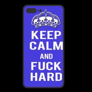 Coque  Iphone 8 Plus PREMIUM Keep Calm Fuck hard bleu