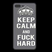 Coque  Iphone 8 Plus PREMIUM Keep calm Fuck hard Gris