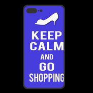 Coque  Iphone 8 Plus PREMIUM Keep Calm Go Shopping Bleu