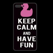 Coque  Iphone 8 Plus PREMIUM Keep Calm Have fun Noir
