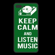 Coque  Iphone 8 Plus PREMIUM Keep Calm Listen music Vert
