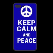 Coque  Iphone 8 Plus PREMIUM Keep Calm Peace Bleu
