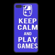 Coque  Iphone 8 Plus PREMIUM Keep Calm Play games Bleu