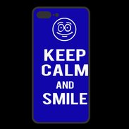 Coque  Iphone 8 Plus PREMIUM Keep Calm Smile Bleu