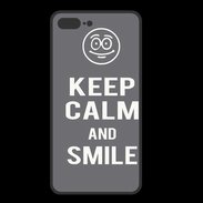 Coque  Iphone 8 Plus PREMIUM Keep Calm Smile Gris