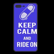 Coque  Iphone 8 Plus PREMIUM Keep Calm Ride on Bleu