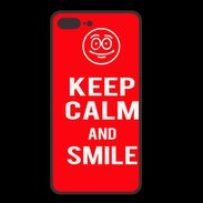 Coque  Iphone 8 Plus PREMIUM Keep Calm Smile Rouge