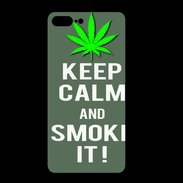 Coque  Iphone 8 Plus PREMIUM Keep Calm Smoke it Gris