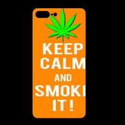 Coque  Iphone 8 Plus PREMIUM Keep Calm Smoke it Orange
