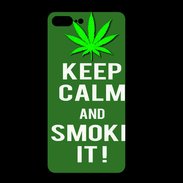 Coque  Iphone 8 Plus PREMIUM Keep Calm Smoke it Kaki