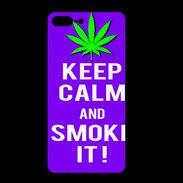 Coque  Iphone 8 Plus PREMIUM Keep Calm Smoke it Violet