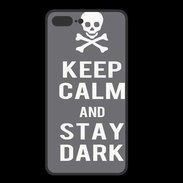 Coque  Iphone 8 Plus PREMIUM Keep Calm Stay dark Gris