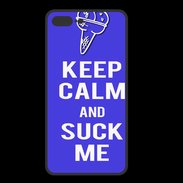 Coque  Iphone 8 Plus PREMIUM Keep Calm Suck me Bleu
