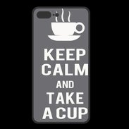 Coque  Iphone 8 Plus PREMIUM Keep Calm Take a cup Gris