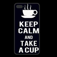 Coque  Iphone 8 Plus PREMIUM Keep Calm Take a cup Noir