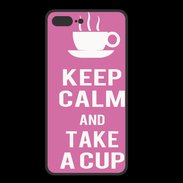 Coque  Iphone 8 Plus PREMIUM Keep Calm Take a cup Rose