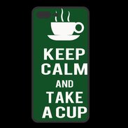 Coque  Iphone 8 Plus PREMIUM Keep Calm Take a cup Vert