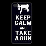 Coque  Iphone 8 Plus PREMIUM Keep Calm Take a gun Noir