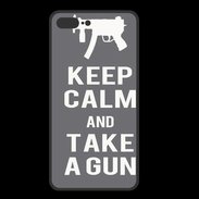 Coque  Iphone 8 Plus PREMIUM Keep Calm Take a gun Gris