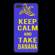 Coque  Iphone 8 Plus PREMIUM Keep Calm Take Banana Bleu