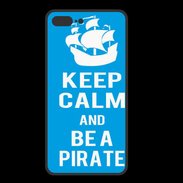 Coque  Iphone 8 Plus PREMIUM Keep Calm Be a Pirate Cyan