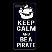 Coque  Iphone 8 Plus PREMIUM Keep Calm Be a Pirate Noir