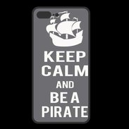Coque  Iphone 8 Plus PREMIUM Keep Calm Be a Pirate Gris