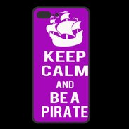Coque  Iphone 8 Plus PREMIUM Keep Calm Be a Pirate Violet