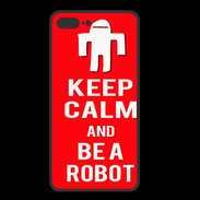 Coque  Iphone 8 Plus PREMIUM Keep Calm Be a Robot Rouge