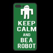 Coque  Iphone 8 Plus PREMIUM Keep Calm Be a Robot Vert