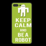 Coque  Iphone 8 Plus PREMIUM Keep Calm Be a Robot Vert pomme