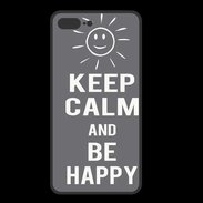 Coque  Iphone 8 Plus PREMIUM Keep Calm Be Happy Gris