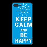 Coque  Iphone 8 Plus PREMIUM Keep Calm Be Happy Cyan