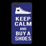 Coque  Iphone 8 Plus PREMIUM Keep Calm Buy Shoes Bleu