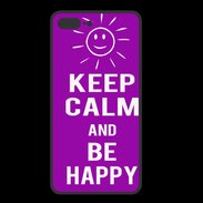 Coque  Iphone 8 Plus PREMIUM Keep Calm Be Happy Violet