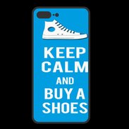 Coque  Iphone 8 Plus PREMIUM Keep Calm Buy Shoes Cyan 