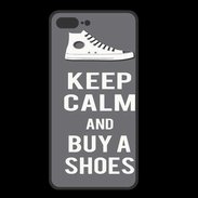 Coque  Iphone 8 Plus PREMIUM Keep Calm Buy Shoes Gris