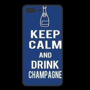Coque  Iphone 8 Plus PREMIUM Keep Calm Drink Champagne Bleu