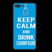 Coque  Iphone 8 Plus PREMIUM Keep Calm Drink champagne Cyan