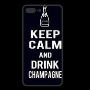 Coque  Iphone 8 Plus PREMIUM Keep Calm Drink champagne Noir