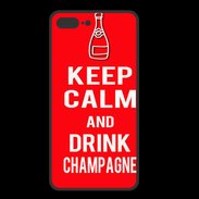 Coque  Iphone 8 Plus PREMIUM Keep Calm Drink champagne Rouge