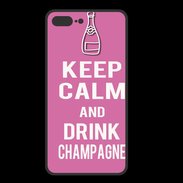 Coque  Iphone 8 Plus PREMIUM Keep Calm Drink champagne Rose