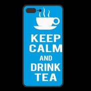 Coque  Iphone 8 Plus PREMIUM Keep Calm Drink Tea Cyan