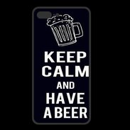 Coque  Iphone 8 Plus PREMIUM Keep Calm Have a beer Noir